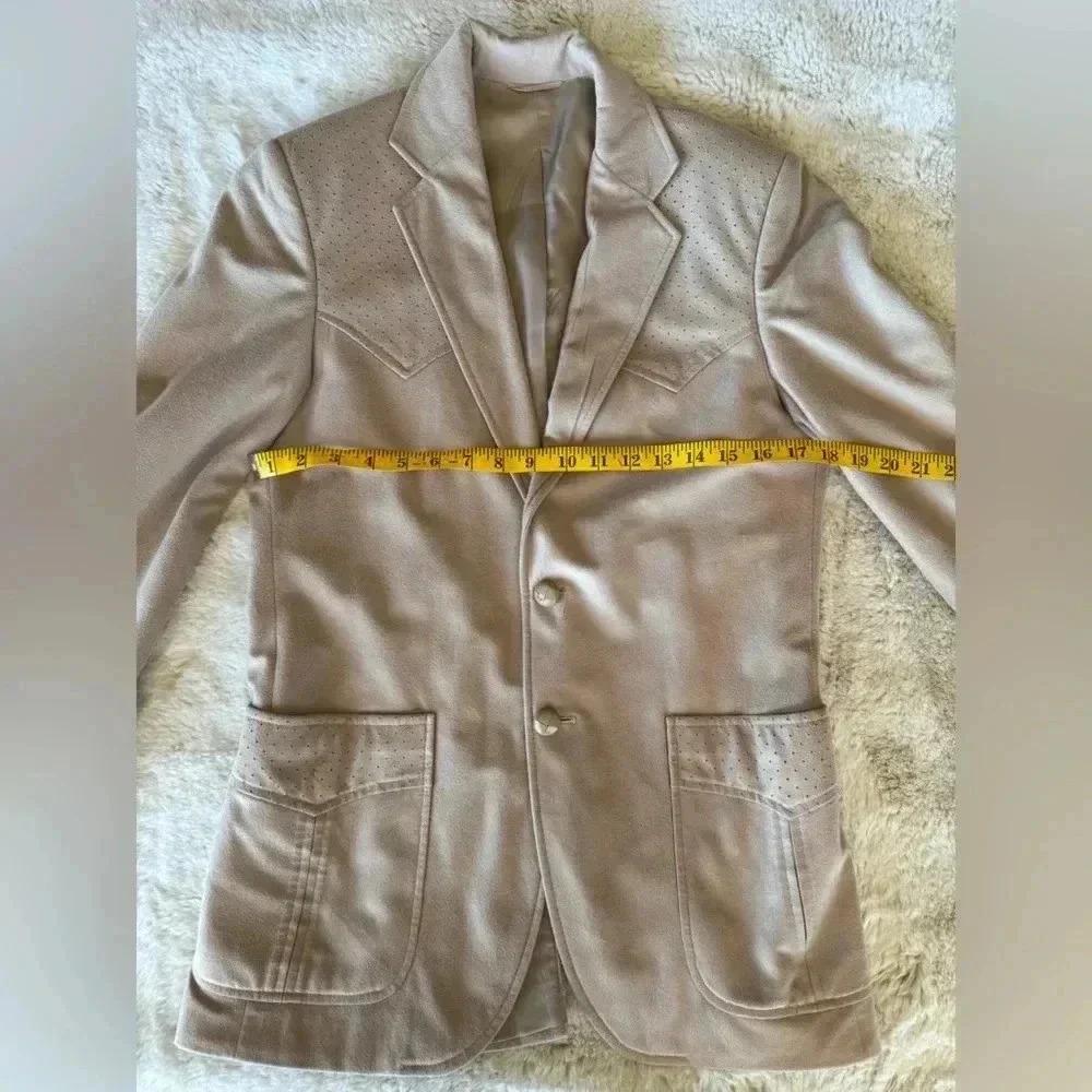 Circle S Dallas Sport Coat Tan Felt Western Cowboy Rockabilly Blazer USA M VTG - Picture 6 of 10